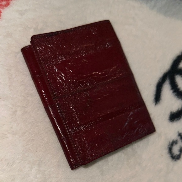 Eel skin leather vintage 3 folds - Picture 12 of 15